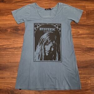 M Hysteric Glamour Long Tee Do You Wanna Get Have Fun Tonight AQUAMARINE